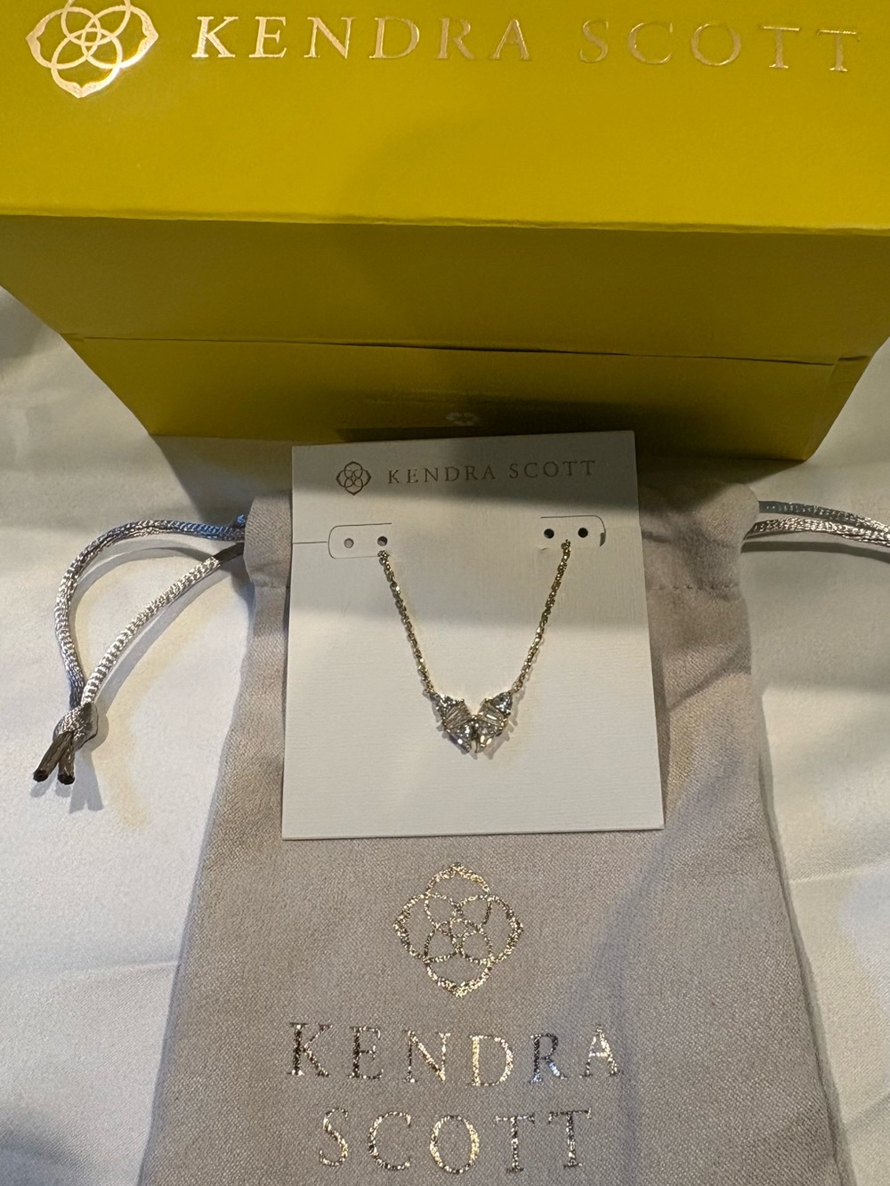 Kendra Scott Silver Crystal Cluster Necklace